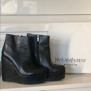 YSL leather booties